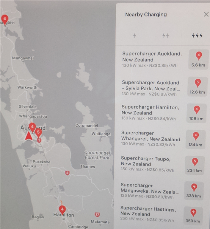 Chargers near Auckland Charger List
